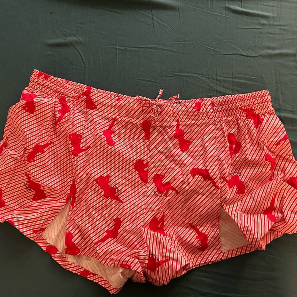 Red Patterned Women's Shorts